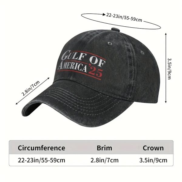 2/1 Pack Gulf Of America Patriotic Trucker Hat - Adjustable Baseball Cap For Men & Women, Vintage Style With Geometric Design, Black With Red & White Accents, Casual Leisure Wear - Image 7