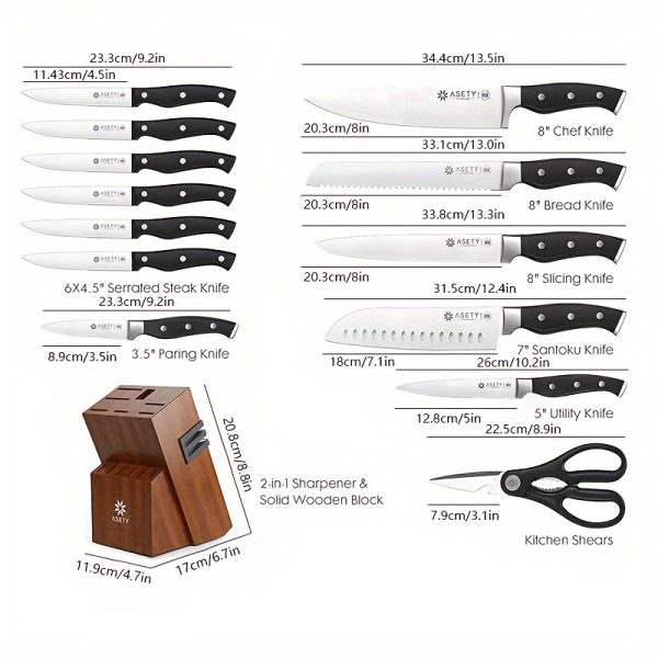 15pcs Stainless Steel Knife Set - Image 5