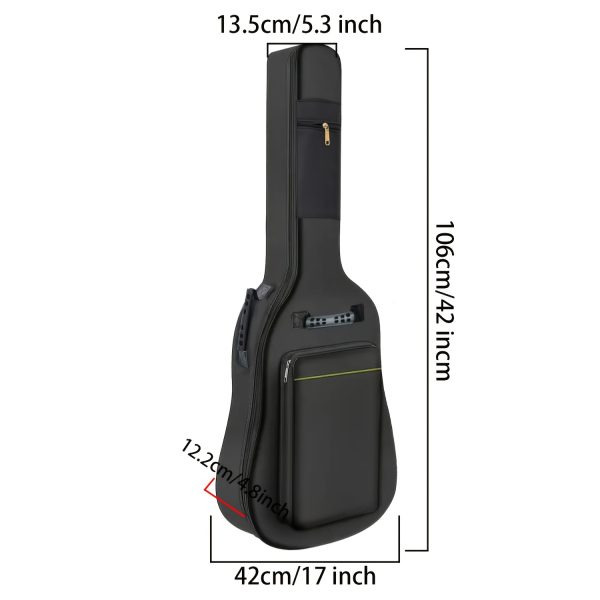 41-Inch Guitar Big Bag, 5mm Padded Oxford Full-Size Durable Guitar Gig Bag, 0.2 Inch Thick Sponge Padding, Adjustable Strap for Acoustic and Electric Guitars - Image 2