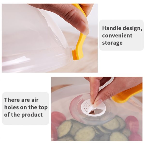 [Microwave Food Cover] 1pc Microwave Food Cover, Splash Proof Food Cover Lid with Steam Vents And Handle Microwave Oven Heating Cover, Steam Vent Microwave Oven Tray Cover Bowl Cover, Easy to Grip, Suitable for Microwave Ovens And Kitchen Supplies - Image 14