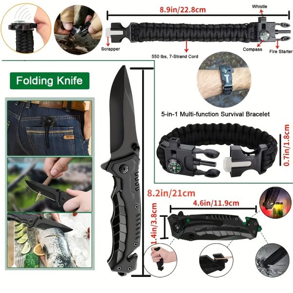 Single Backpack/142pcs Of Professional Survival Equipment And Gear, With Molle Bag. Outdoor Multifunctional Tools. Suitable For Male Fathers And Husbands Who Enjoy Camping And Outdoor Adventures - Image 8