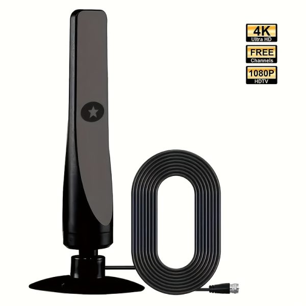 [4K HD TV Antenna] 500-Mile Range 2025 Portable HD Indoor TV Antenna | Supports 4K Ultra HD & Full HD 1080P, Smart TV Enhanced Signal Amplifier, Easy Installation, USB Powered - Image 2