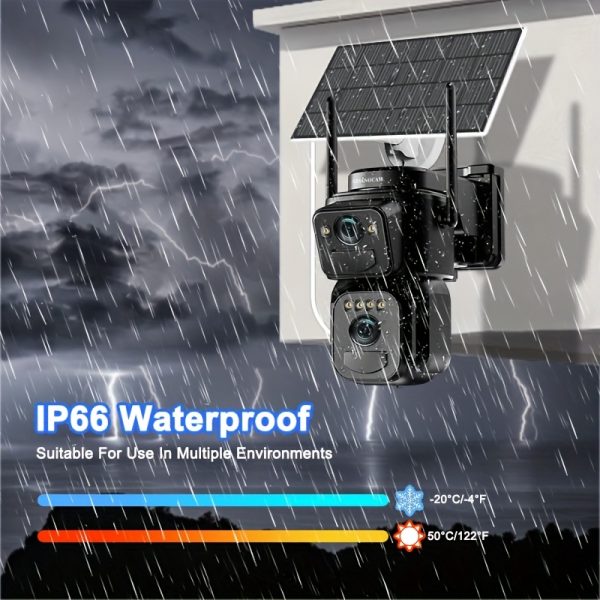 High Quality [10x Zoom] 360-degree Low-power CCTV Solar Panel Battery 2K WiFi Camera with Spotlight Alarm, Motion Detection, Color Night Vision, Two-way Audio - Image 6