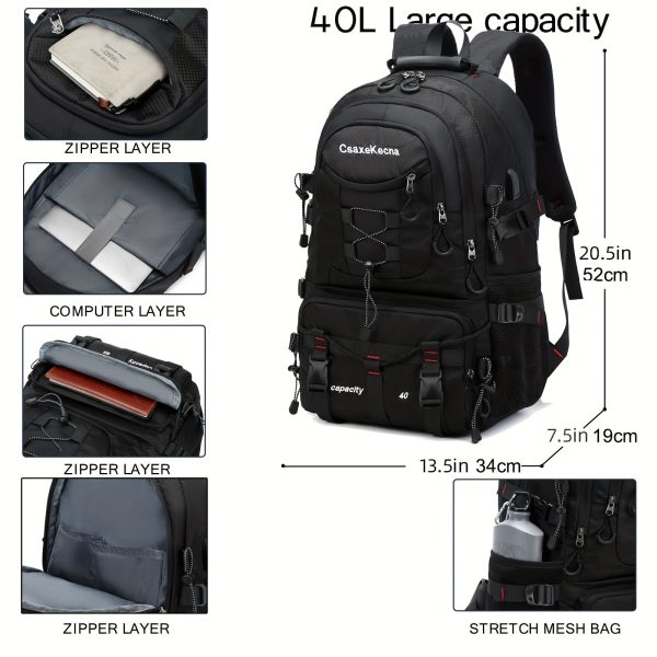 [Outdoor Backpack] 17-inch Laptop Travel Backpack | Hiking and Trekking Outdoor Sports Camping Bag for Men and Women - Image 3