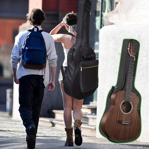 41-Inch Guitar Big Bag, 5mm Padded Oxford Full-Size Durable Guitar Gig Bag, 0.2 Inch Thick Sponge Padding, Adjustable Strap for Acoustic and Electric Guitars - Image 6