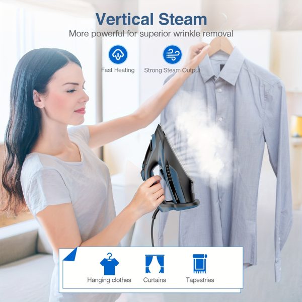 [Steam Iron] Powerful Steam Iron, Stainless Steel Soleplate Iron With Retractable Cord | Auto-off, Anti-Drip, Ironing, Clothes Iron - Image 9