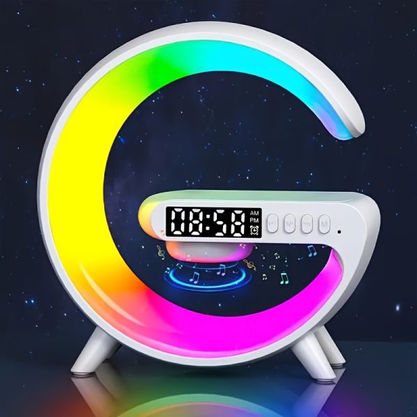 [Wireless SoundMaster] Wireless SoundMaster | Portable Speaker With Fast Wireless Charging, Rhythm RGB Light Show, Sunrise Alarm Clock, Bedroom Wake-up Light, Dimming Desk Lamp, And Bedside Companion - Image 2