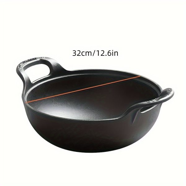 1pc BRODARK Cast Iron Soup Pot - Non-Stick, Rust Resistant, Outdoor Safe Cookware with Handles for Home & Restaurant Use, Ideal for Healthy Dinners - Image 7