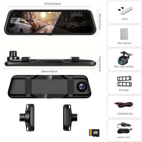 4K Touch Screen Mirror Dash Cam - Image 2