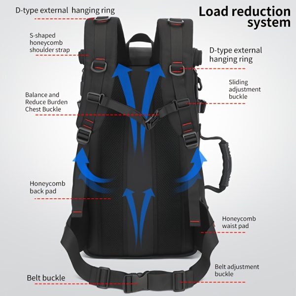 Men's Convertible Travel Backpack - Lightweight Carry-On Laptop Bag with 15.6" Laptop compartment, Expandable Shoe storage, Durable Polyester Construction, Adjustable Shoulder Straps & Side Pockets - Convertible Duffle for Business, Gym, Airplane, Hiking - All-in-One Backpack for Frequent Travelers, Business Trip, Sporty Look, Reinforced Stitching, Zippered Pockets, Frequent Flyer - Image 9