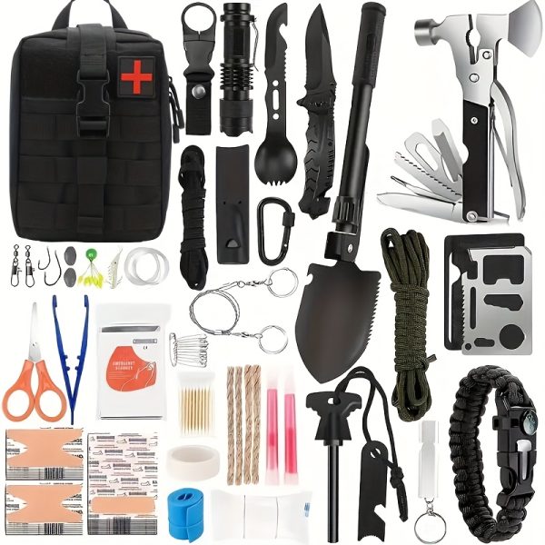 Single Backpack/142pcs Of Professional Survival Equipment And Gear, With Molle Bag. Outdoor Multifunctional Tools. Suitable For Male Fathers And Husbands Who Enjoy Camping And Outdoor Adventures - Image 4