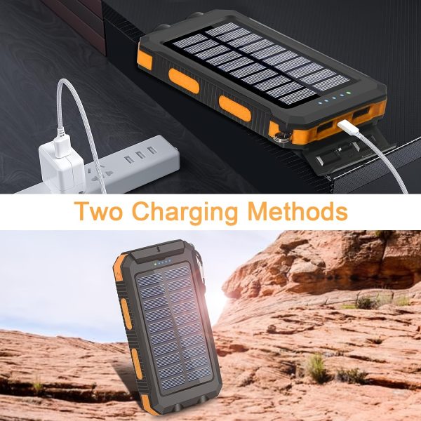 [Solar Power Bank 38800mAh]Outdoor USB-C Portable Charger with Flashlight & Compass | High Quality Solar Phone Charger for Camping Hiking Travel - Image 9