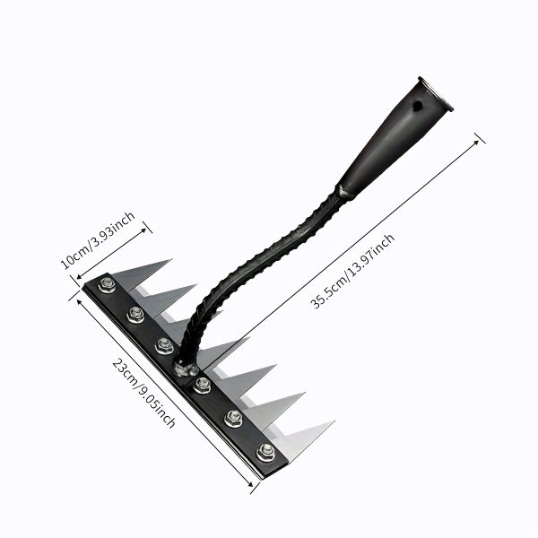 A Heavy-Duty Horticultural Weeding Rake, Metal Weeding Hand Rake, Used for Gardening And Soil Aeration, for Turning Soil And Cleaning Weeds, Excluding Handle - Image 9