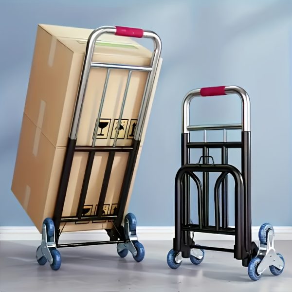 1pc Folding Trolley, with Wheel Design, Is Convenient for Climbing Stairs. It Is A Portable Aluminum Trolley with A Telescopic Handle And Rubber Wheels, Suitable for Moving, Shopping, Traveling And Office Use - Image 8