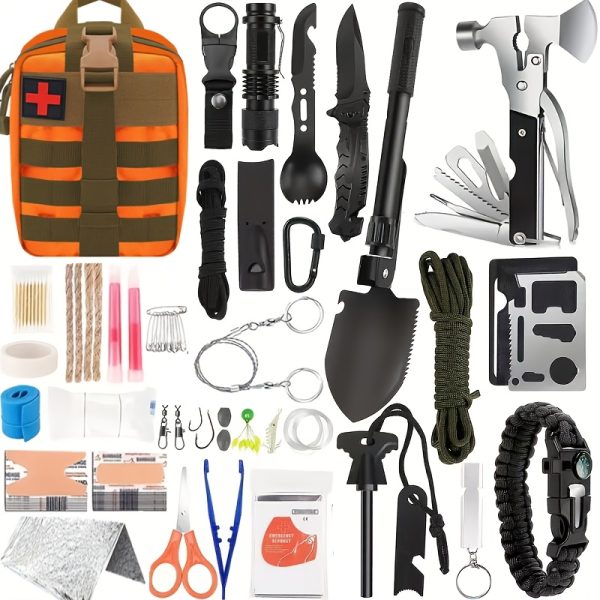 Single Backpack/142pcs Of Professional Survival Equipment And Gear, With Molle Bag. Outdoor Multifunctional Tools. Suitable For Male Fathers And Husbands Who Enjoy Camping And Outdoor Adventures - Image 7