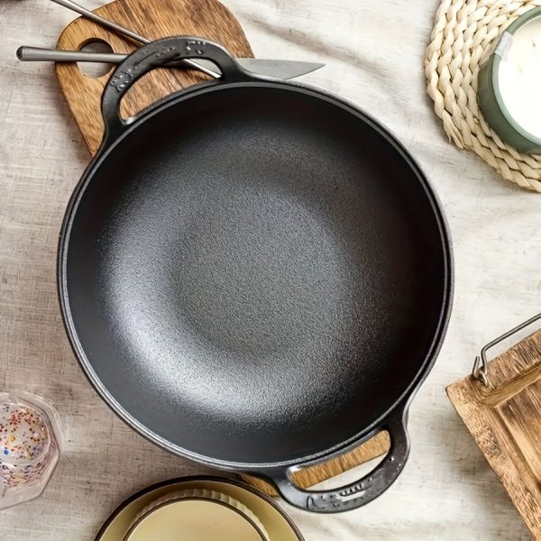 1pc BRODARK Cast Iron Soup Pot - Non-Stick, Rust Resistant, Outdoor Safe Cookware with Handles for Home & Restaurant Use, Ideal for Healthy Dinners - Image 8