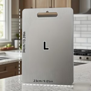 Stainless Steel Cutting Board - Easy to Clean, Dual-Sided Use, Durable, Suitable for All Kitchen Tasks, Food-Safe, Perfect for Chopping, Slicing, and Preparing Meats, Essential Kitchen Essential | Food Prep | Durable Kitchenware Can Hold Approximately 8 Tomatoes