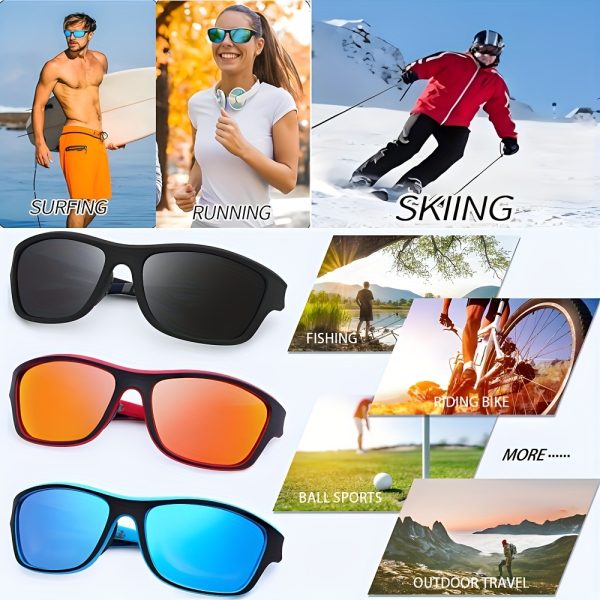 4-1pc High-quality polarized sports Fashion Glasses with adjustable straps, lightweight and durable. Perfect for cycling, driving, fishing, and premium golfing—an ideal gift choice for festive occasions - Image 3