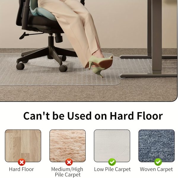 Office Chair Mat for Low Pile Carpeted Floors, Clear Carpet Chair Mats for Home & Office, Studded Floor Mat for Office Chair On Carpet(36" X 48") - Image 4