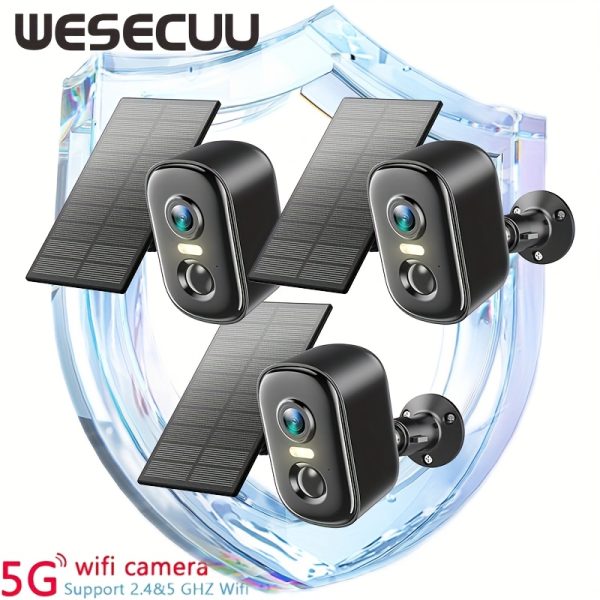 Wesecuu Solar Camera Security Cameras Wireless Outdoor Indoor for Home Security Camera, Supports 5G&2, 4GHz WiFi, Smart Phone App Surveillance Camera System Outside, Pet Camera Cat Dog with Audio And Video, Nanny Cam for Bedroom, 3K Hd Security Camera with Ai Motion Detection, 2-Way Audio, Wireless Security Camera for House, Room, Garage, Yard, 5200Mah Battery Powered with Solar Powered Panel - Image 8