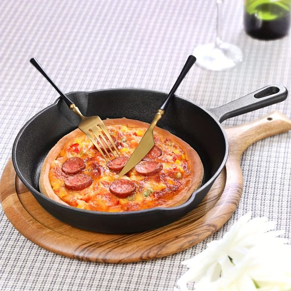 [Cast Iron Skillet] 3pcs/4pcs/5pcs Cast Iron Skillet Set | 6 Inch/8 Inch/10 Inch Cast Iron Frying Pan, Household Pan, Kitchen Accessories, Home Cook, Cast Iron Pan Without Coating Set - Image 12