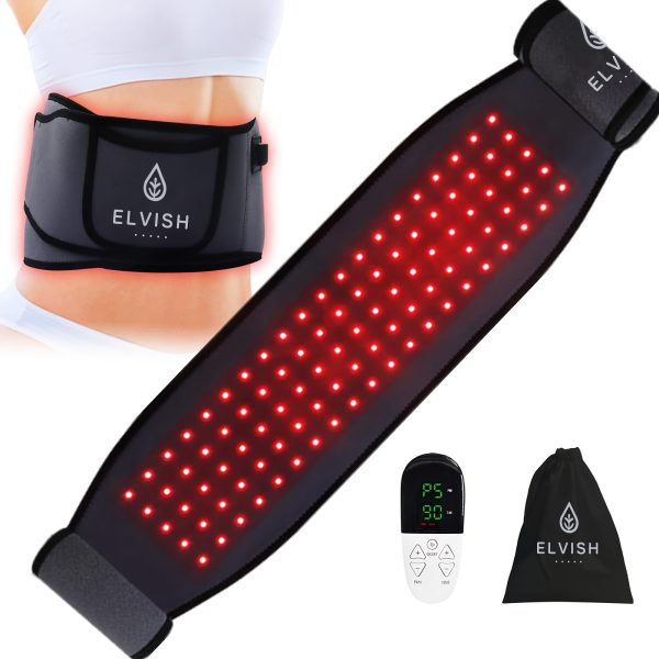 ELVISH Red Light Relax Belt, 660 Nm 850 Nm, Upgraded Version Of The 3-in-1 LED Bead, Relieves Muscle And Back Fatigue Red Light Belt with Wind-up Timer Remote Control, Perfect for Holiday Gifts!