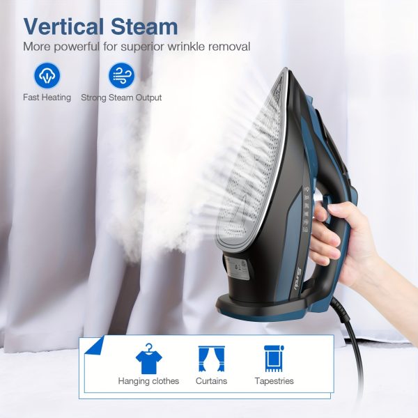 [Steam Iron] Powerful Steam Iron, Stainless Steel Soleplate Iron With Retractable Cord | Auto-off, Anti-Drip, Ironing, Clothes Iron - Image 2
