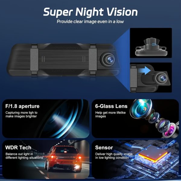 4K Touch Screen Mirror Dash Cam - Image 4