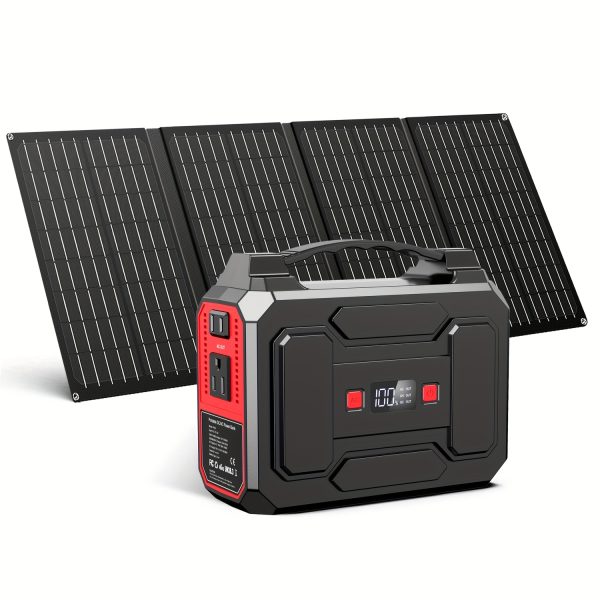 300W/200W Peak/100W Rated Portable Power Station Solar Generator(Panel Optional), 146Wh/296Wh High Capacity Battery Pack, 2x 110V AC Outlet, DC USB C Port, LED Light, Power Bank For Outdoor Camping Hiking Road Trip Cycling CPAP Hurricane Emergency - Image 6