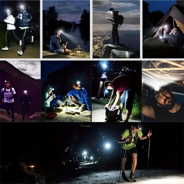 Buy One Get One Free, Total of 2pcs Multi-Purpose 5LED Headlight Headlight Flashlight Outdoor Usb Charging Fishing Headlight Strong Light Four Mode Headlight Flashlight for Camping, Work, Maintenance, Car Maintenance, Decoration - Image 9