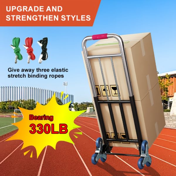 1pc Folding Trolley, with Wheel Design, Is Convenient for Climbing Stairs. It Is A Portable Aluminum Trolley with A Telescopic Handle And Rubber Wheels, Suitable for Moving, Shopping, Traveling And Office Use - Image 7