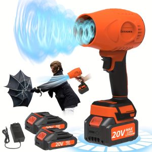 20V Cordless Heavy-Duty Air Dryer, Blower with Fast-Charging - Powerful 1000g Blast, 0-31000 RPM, Dual 2000mAh Batteries, for Indoor/Outdoor, Pet Hair, Snow, Dust, Leaves - Ideal Gift for Home, Garage, Workshop, and Pet Owners, Outdoor Cleaning Tool, Ergonomic Handle Design, Efficient Airflow, Multifunctional Dryer, Workshop Professionals