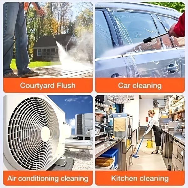High-Pressure Wireless Car Wash Kit with 5m Long Tube - Rechargeable High-Power Battery, Adjustable Spray Nozzle, Tool Box Included - Ideal for Outdoor & Vehicle Cleaning, Car Wash Accessories - Image 4