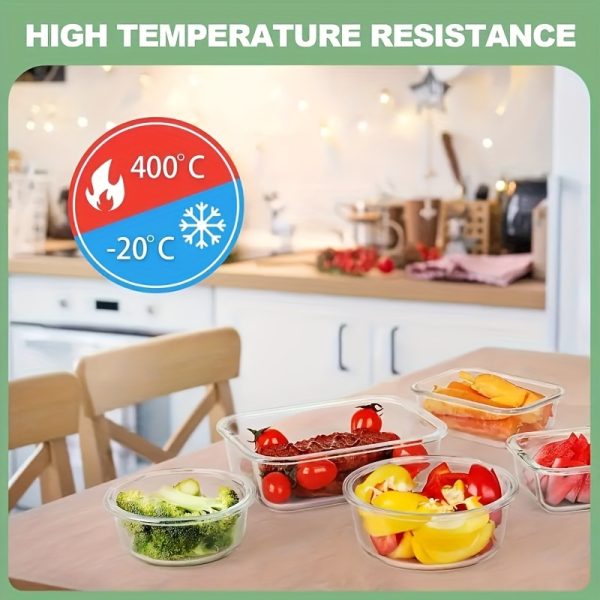 24pcs Food Storage Containers, Kitchen Organizers Leakproof Meal Prep Containers Local Warehouse 24pcs Including 12pcs Glass Containers with 12 Lids, Airtight Freezer Safe Containers, Glass Meal Prep Container, for Pantry And Kitchen Organization - Image 3