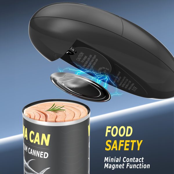 Electric Can Opener, One-Touch Automatic Can Opener with Smooth Edge, Battery Operated Handheld Can Opener for All Can Sizes, Best Kitchen Gadget for Seniors, Arthritis, and Weak Hands, Gifts (Black) - Image 6