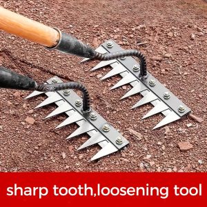 A Heavy-Duty Horticultural Weeding Rake, Metal Weeding Hand Rake, Used for Gardening And Soil Aeration, for Turning Soil And Cleaning Weeds, Excluding Handle