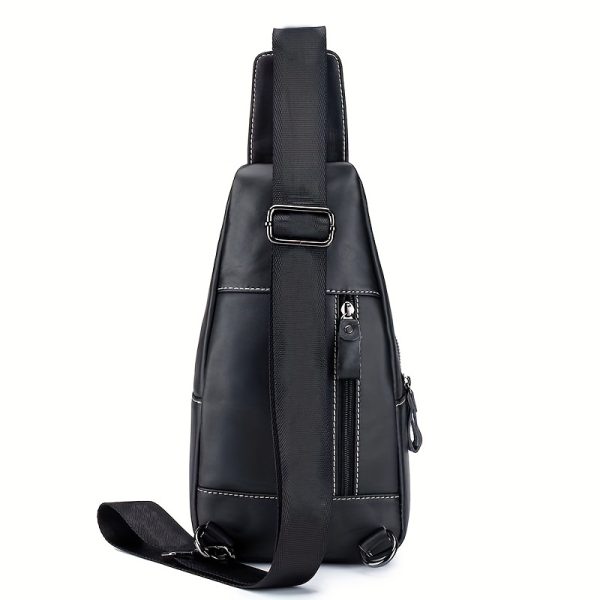 [New Leather Chest Bag] 2024 New Large Capacity Pure Leather Men's Chest Bag | First Layer Cowhide Crossbody Bag - Image 8