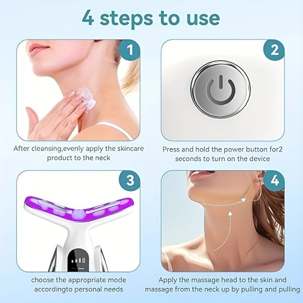 7In1 Multifunctional Neck And Facial Massager with LED Lights - Rechargeable, USB Charging, Lithium Battery Gift for Mom on Mother'S Day - Image 3