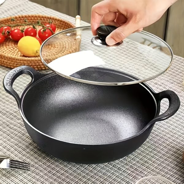 1pc BRODARK Cast Iron Soup Pot - Non-Stick, Rust Resistant, Outdoor Safe Cookware with Handles for Home & Restaurant Use, Ideal for Healthy Dinners - Image 10