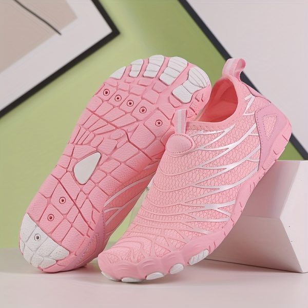 [Water Shoes] Unisex Breathable Slip-On Water Shoes - Lightweight Quick-Dry Mesh Upper & Rubber Sole, Striped Design for Hiking, Running, Travel, Daily Wear - Modern Unisex Casual Sneakers, Water Sports Footwear, Sleek Shoe Design, EVA Comfort Insole - Image 2
