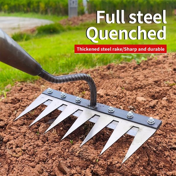 A Heavy-Duty Horticultural Weeding Rake, Metal Weeding Hand Rake, Used for Gardening And Soil Aeration, for Turning Soil And Cleaning Weeds, Excluding Handle - Image 6