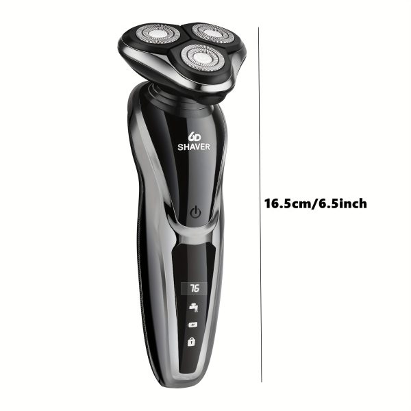 SKYUV Men's 3-in-1 Electric Razor - USB Rechargeable, Portable Shaver with Nose Hair Trimmer & Digital Display, Stainless Steel Blades for Smooth Shaving, Ergonomic Design, Fast Charging, Long-Lasting Battery, Easy to Clean - Image 3