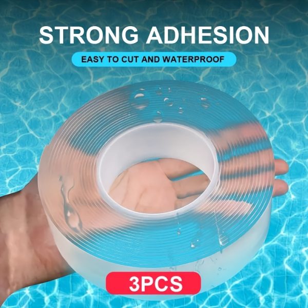 6/3pcs Super Strong Double-sided Tape, Heavy-duty Nano Double-sided Tape, Reusable, Seamless And Washable Transparent Double Tape, Strong Adhesive Strip, Suitable for Homes, Offices And Cars