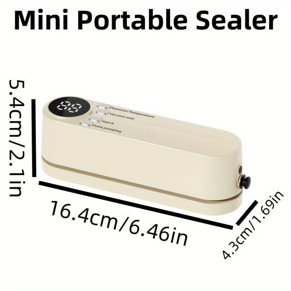 [Automatic Food Sealer] 1pc Automatic Food Sealer - Multi-Functional, Portable Wireless Vacuum Sealer - Compact & Easy-to-Use Design, Long-Term Food Preservation, External Suction & Inflation, Ideal for Kitchen & Outdoor Picnics - Image 4