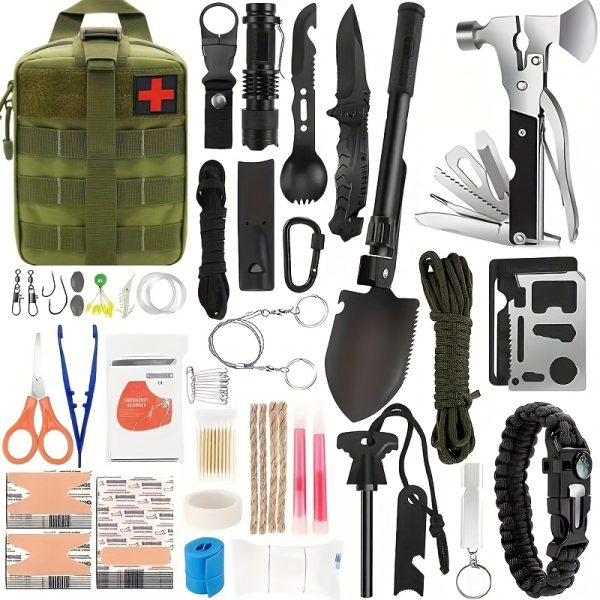 Single Backpack/142pcs Of Professional Survival Equipment And Gear, With Molle Bag. Outdoor Multifunctional Tools. Suitable For Male Fathers And Husbands Who Enjoy Camping And Outdoor Adventures - Image 6