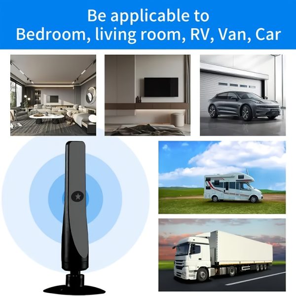 [4K HD TV Antenna] 500-Mile Range 2025 Portable HD Indoor TV Antenna | Supports 4K Ultra HD & Full HD 1080P, Smart TV Enhanced Signal Amplifier, Easy Installation, USB Powered - Image 9