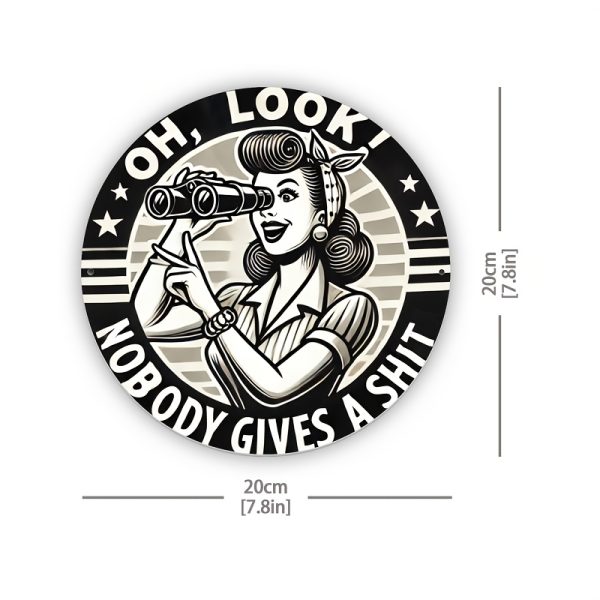 [Humorous Iron Sign] Humorous 8x8 Inch Round Iron Sign, 1pc "Nobody Gives a Shit" Wall Art | Decorative Metal Plaque for Home, Garage, Street, Backyard, Club, Bar, Cafe - Gift Idea - Image 2