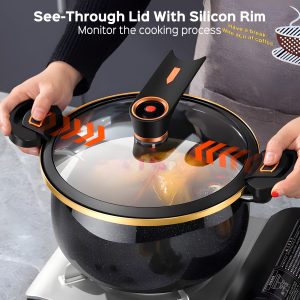 Large-Capacity Soup Pot | 8.45QT | Non-Stick | Twist-Lock Handle, Multi-Function, Quick Cooking | Cooking, Homes, Restaurants, Hotels, Fast Food Stores