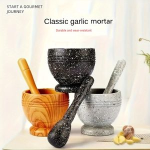 Grinding Bowl Set Kitchen Garlic Paste Bowl Vanilla Crusher Kitchen Peper Crusher Food Grade PP Material Multi-purpose Grinder Household Garlic Paste Tool Seasoning Spice Tool Cereal and Complementary Food Grinder Kitchen Gadgets