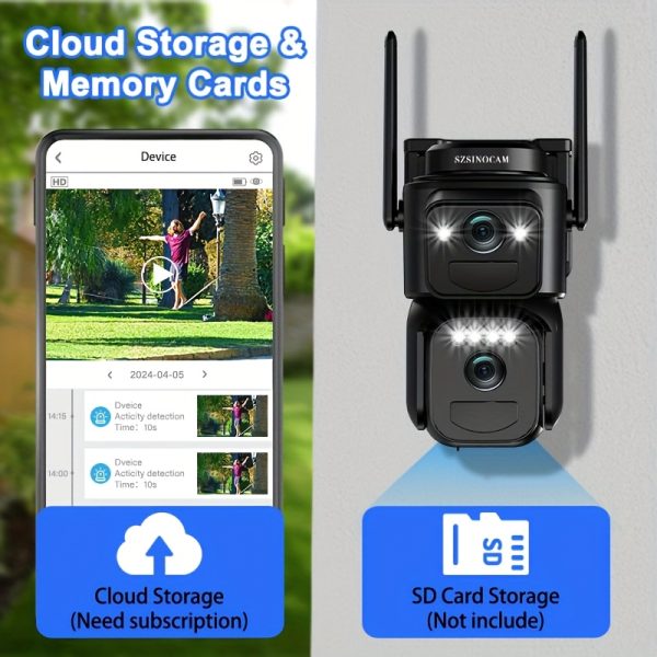 High Quality [10x Zoom] 360-degree Low-power CCTV Solar Panel Battery 2K WiFi Camera with Spotlight Alarm, Motion Detection, Color Night Vision, Two-way Audio - Image 5